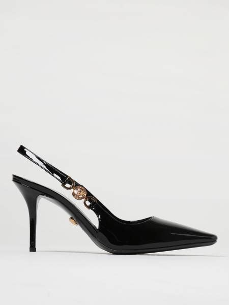 scarpe versace donna tacco fiocco|VERSACE: Slingback Medusa in vernice con fiocco .